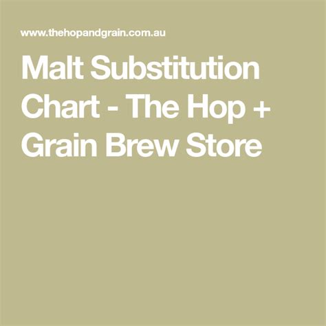 hop and grain malt substitution chart.